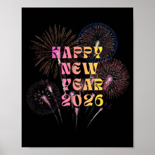 Frohes Neues Jahr 2026 Shirt für Frauen Holiday Pa Poster
