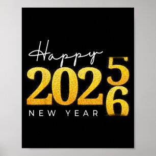 Frohes Neues Jahr 2026 Silvester Countdown-Party Poster