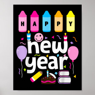 Frohes neues Jahr 2026 Silvester Party Lehrer Ki Poster