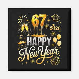 Frohes Neues Jahr 2026 Silvesterparty 67 Sechs Sie Magnet