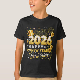 Frohes Neues Jahr 2026 Silvesterparty Ballon Famil T-Shirt