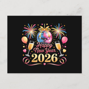 Frohes Neues Jahr 2026 Silvesterparty Countdown Begleitkarte
