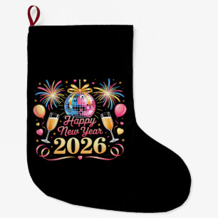 Frohes Neues Jahr 2026 Silvesterparty Countdown  Großer Weihnachtsstrumpf