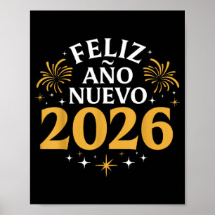 Frohes neues Jahr 2026 Spanische Silvesterparty Poster