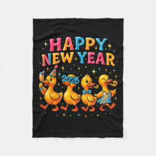 Frohes neues Jahr 2026 Süße Ente Party Geschenk Fleecedecke