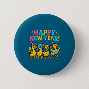Frohes neues Jahr 2026 Süße Enten-Party-Geschenk L Button