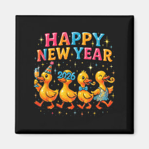 Frohes neues Jahr 2026 Süße Enten-Party-Geschenk  Magnet