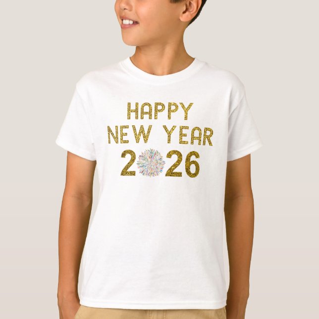 Frohes Neues Jahr 2026 T-Shirt (Vorderseite)
