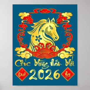 Frohes neues Jahr 2026 Tet vietnamesisches Neujahr Poster