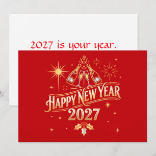 Frohes Neues Jahr 2027 Feier Karte