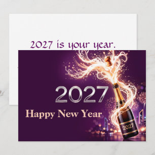 Frohes Neues Jahr 2027 Feier Karte
