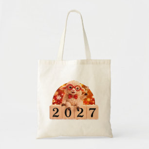 Frohes neues Jahr 2027 Jahr der Ziege Schaf Tragetasche