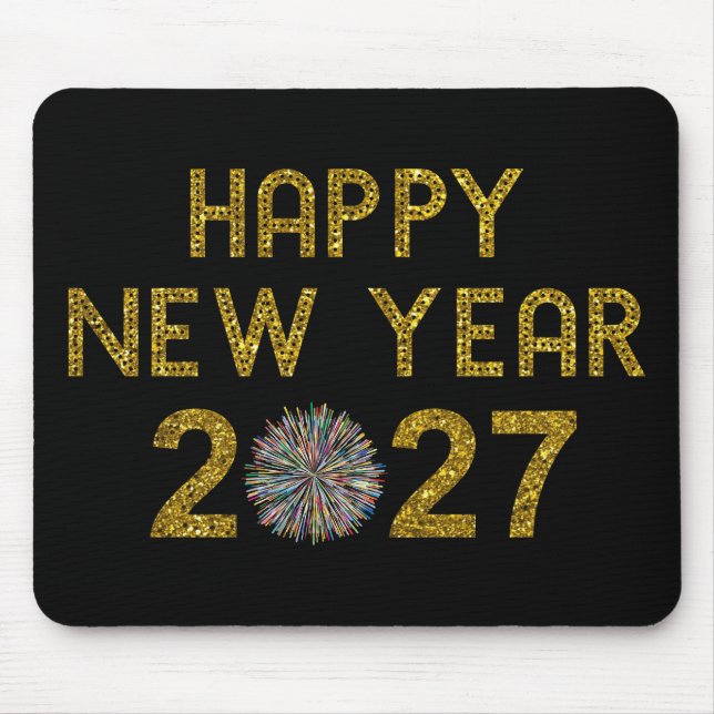 Frohes Neues Jahr 2027 Mousepad (Vorne)