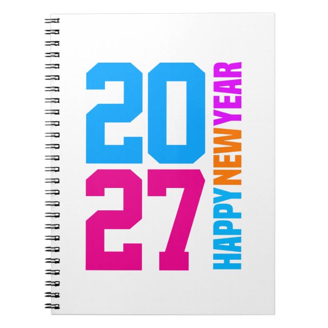 Frohes Neues Jahr 2027 Notizblock (Vorderseite)