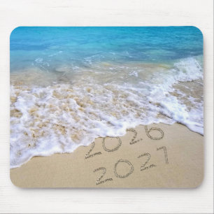 Frohes Neues Jahr 2027 Ocean Beach Mousepad