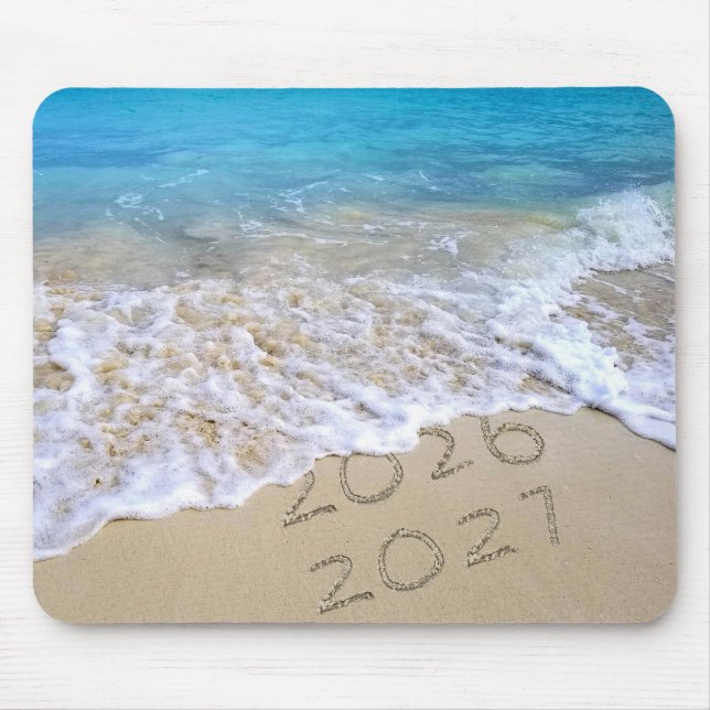 Frohes Neues Jahr 2027 Ocean Beach  Mousepad (Vorne)