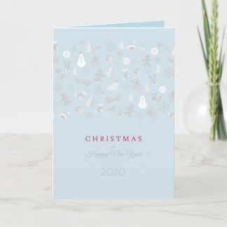 Frohes Neues Jahr 2027 & silberne Weihnachtsfigure Feiertagskarte