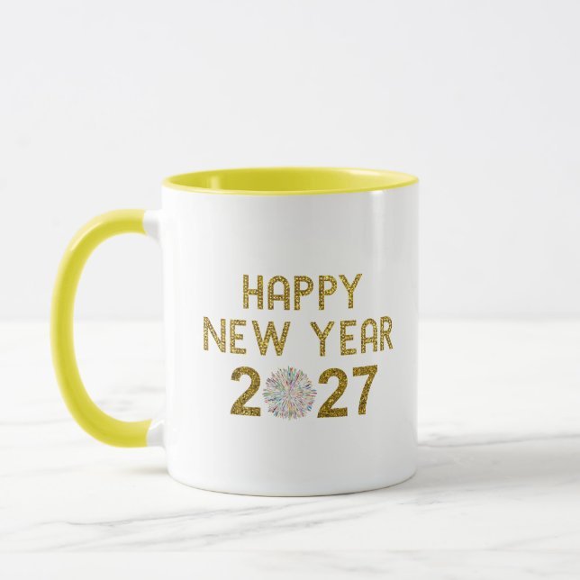 Frohes Neues Jahr 2027 Tasse (Links)