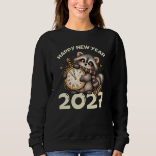 Frohes Neues Jahr 2027 Waschbär Sweatshirt