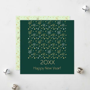 Frohes Neues Jahr 20XX & Gold Weihnachtsdekoration Feiertagskarte
