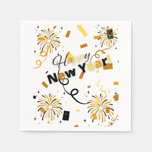 Frohes neues Jahr 3 Ply Napkins Serviette (Vorderseite)