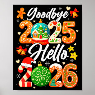 Frohes Neues Jahr Auf Wiedersehen 2025 Hallo 2026 Poster