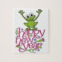 Frohes neues Jahr aus Frisky der Frosch