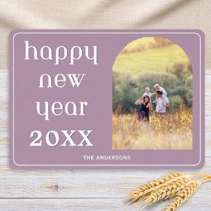 Frohes Neues Jahr Benutzerdefinierter Foto-Bogen R Folien Feiertagskarte