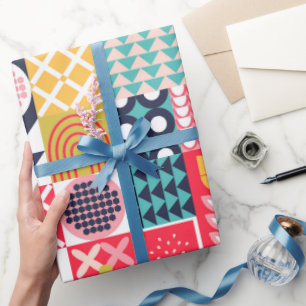 Frohes neues Jahr: Bold Geometric Geschenkpapier