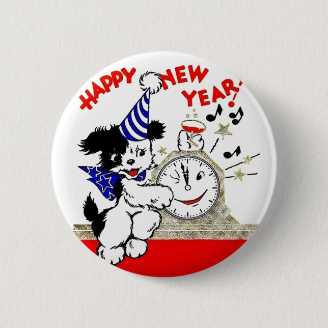 Frohes Neues Jahr! Button (Vorderseite)