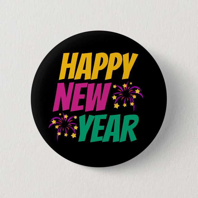 Frohes Neues Jahr  Button (Vorderseite)