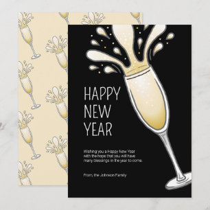 Frohes Neues Jahr Champagner Feiertagskarte