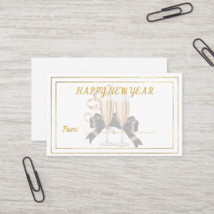 Frohes Neues Jahr Champagner-Geschenkkarte Visitenkarte