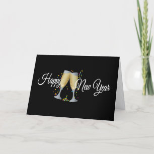 Frohes Neues Jahr Champagner & Konfetti Neujahrsgr Karte