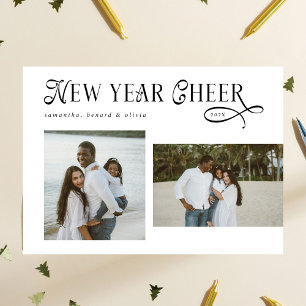 Frohes Neues Jahr Cheer Modern Family Foto-Collage Feiertagskarte