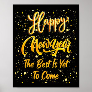 Frohes Neues Jahr Das steht noch bevor Gold Neujah Poster