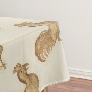 Frohes neues Jahr der Rooster 2017 Vintages Gold Tischdecke