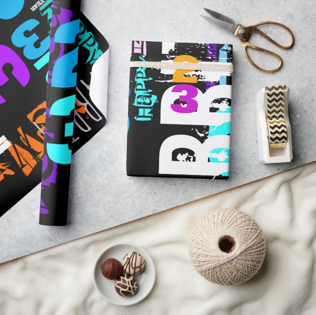 Frohes neues Jahr des Rabbit Wrapping Paper Geschenkpapier (Kunsthandwerk)