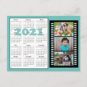 Frohes Neues Jahr Familienfoto 2021 Kalender Postkarte