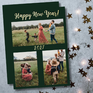 Frohes Neues Jahr Familienfoto Folien Feiertagskarte