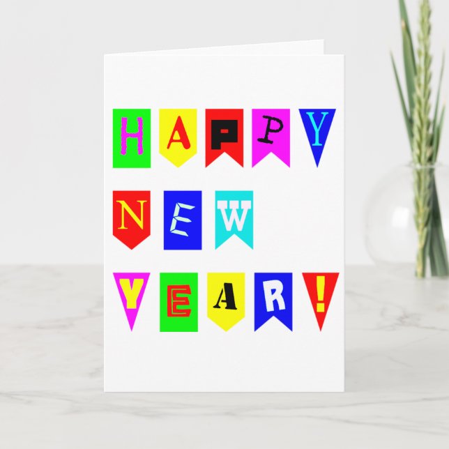 Frohes Neues Jahr Feiertagskarte (Vorderseite)