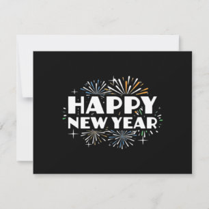 Frohes neues Jahr Feuerwerk Lustiges Silvester NYE Dankeskarte