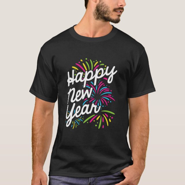 Frohes neues Jahr Feuerwerkskörper 2021 Neujahrsfe T-Shirt (Vorderseite)