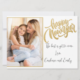 Frohes Neues Jahr Foto-Feiertagskarte Feiertagskarte