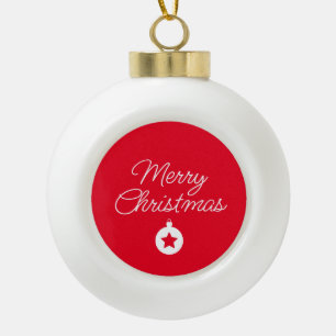 Frohes neues Jahr, frohe Weihnachten, Festtagszeit Keramik Kugel-Ornament