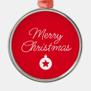 Frohes neues Jahr, fröhliche Weihnachten, Festtags Ornament Aus Metall
