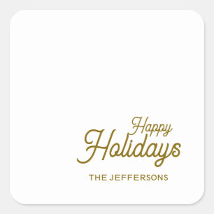 Frohes neues Jahr Fröhliche Weihnachten Saisonale Quadratischer Aufkleber