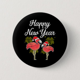 Frohes neues Jahr für Flamingo Lover Neujahr Button