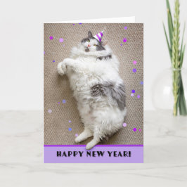 Frohes neues Jahr für jeden Fat Cat Spaß Feiertagskarte