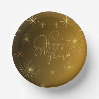 Frohes neues Jahr - Gold Paper Bowl Pappteller